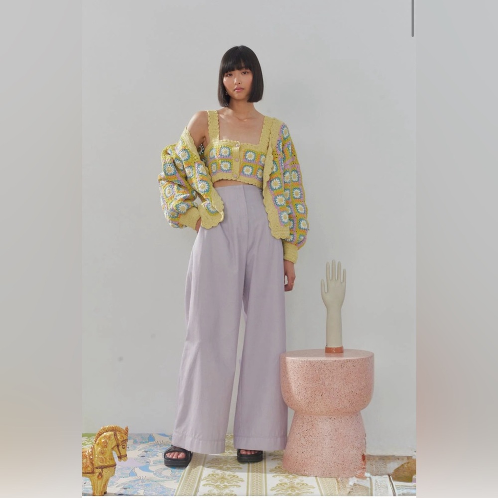 Alemais - Petra Open Front Crochet Cardigan - Pastel - size 6 - Beautiful Cond.